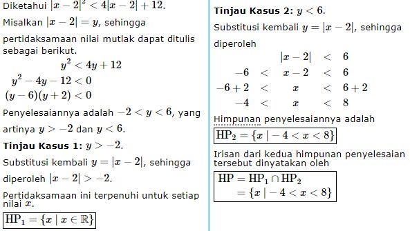 20 Soal Pertidaksamaan Nilai Mutlak Pilihan Ganda Kunci Jawaban