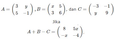 20 Soal Matriks Determinan Dan Invers Pilihan Ganda Pembahasan