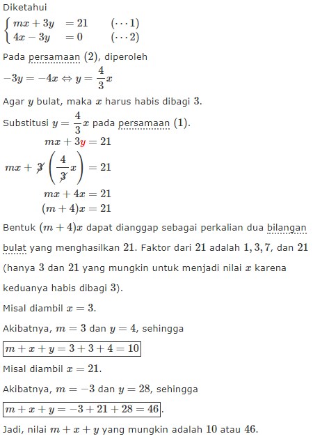 15 Soal Sistem Persamaan Linear Dua Variabel Spldv Pembahasan