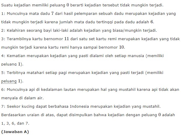 22 Contoh Soal Peluang Pilihan Ganda Dan Jawaban Pembahasan